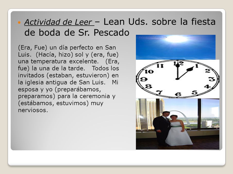 Actividad de Leer – Lean Uds. sobre la fiesta de boda de Sr. Pescado