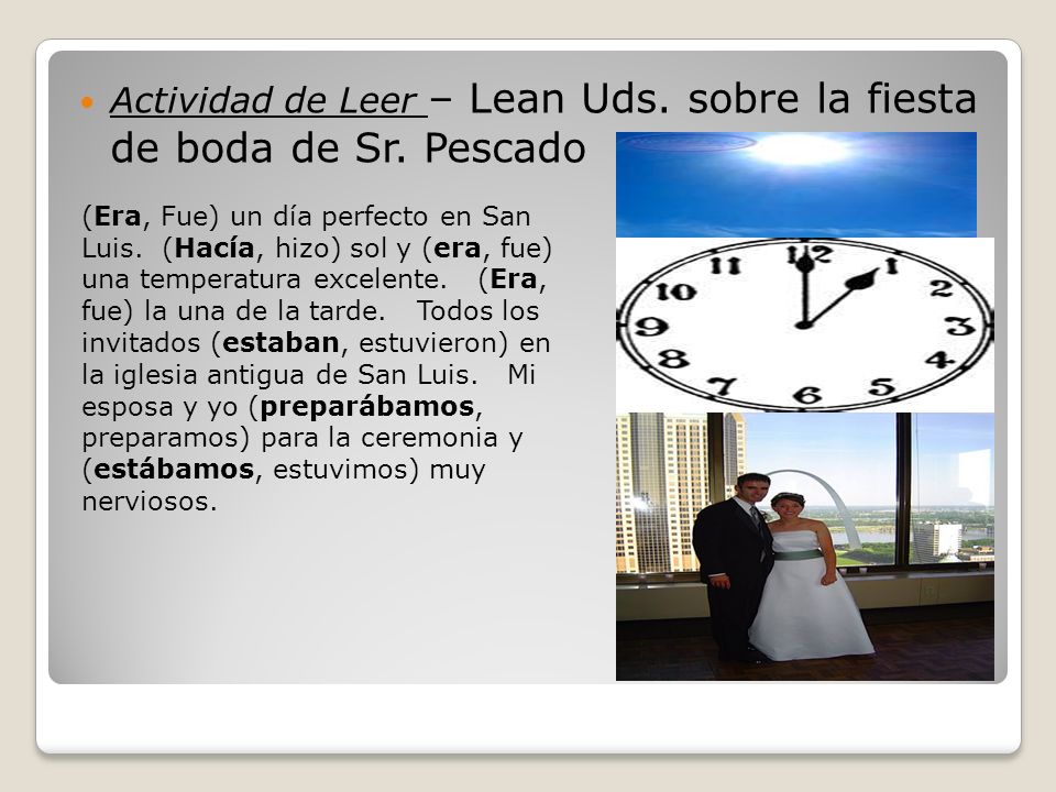 Actividad de Leer – Lean Uds. sobre la fiesta de boda de Sr. Pescado