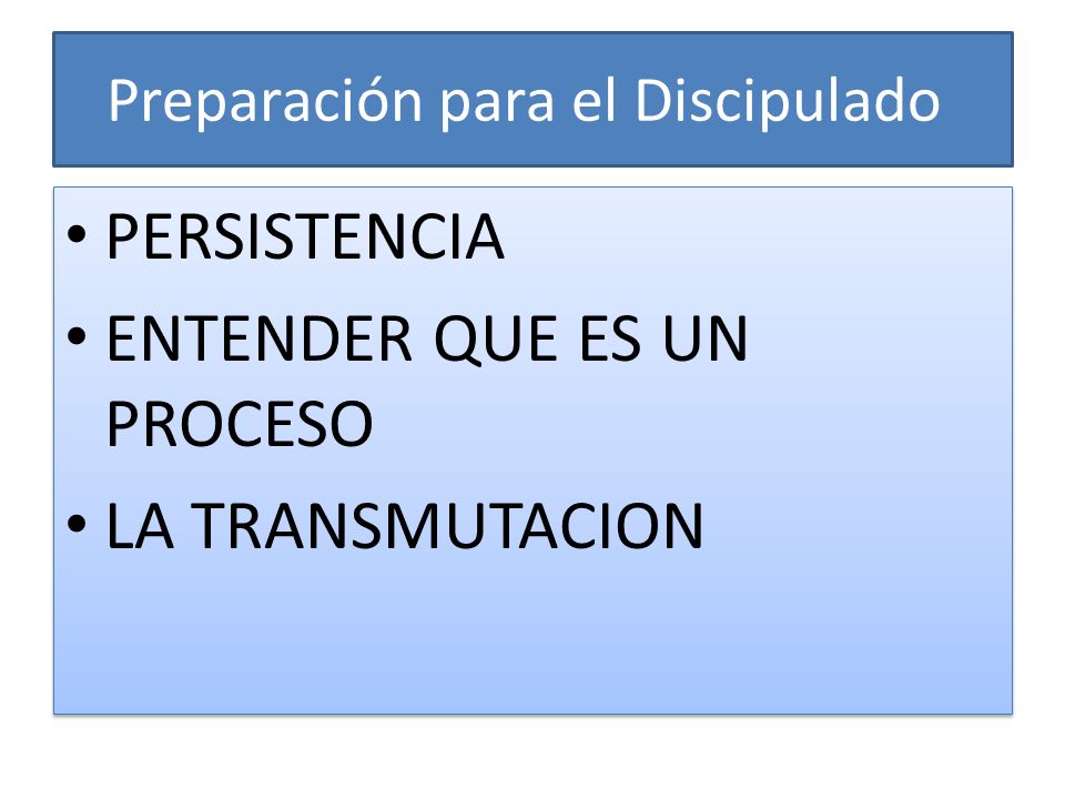 Preparación para el Discipulado