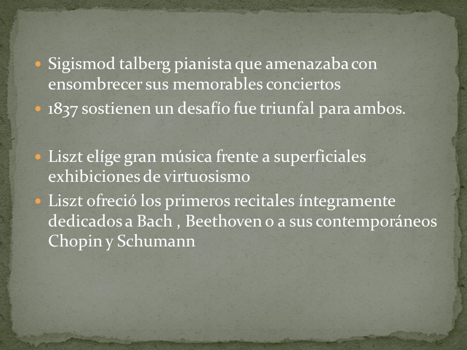 Sigismod talberg pianista que amenazaba con ensombrecer sus memorables conciertos