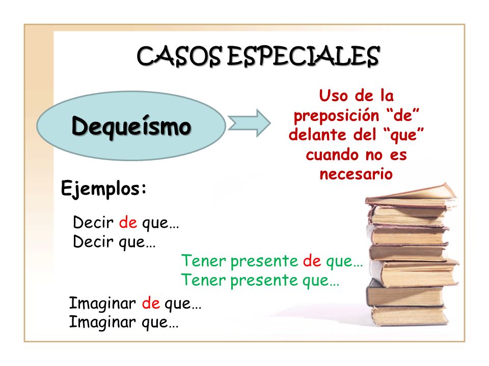 Uso de la preposición de delante del que cuando no es necesario