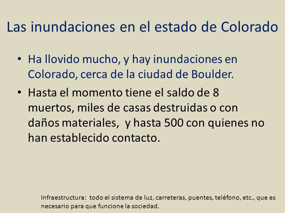 Las inundaciones en el estado de Colorado