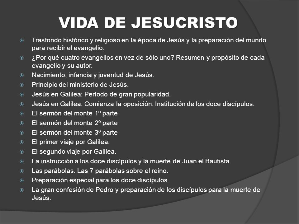 VIDA DE JESUCRISTO Trasfondo histórico y religioso en la época de Jesús y la preparación del mundo para recibir el evangelio.