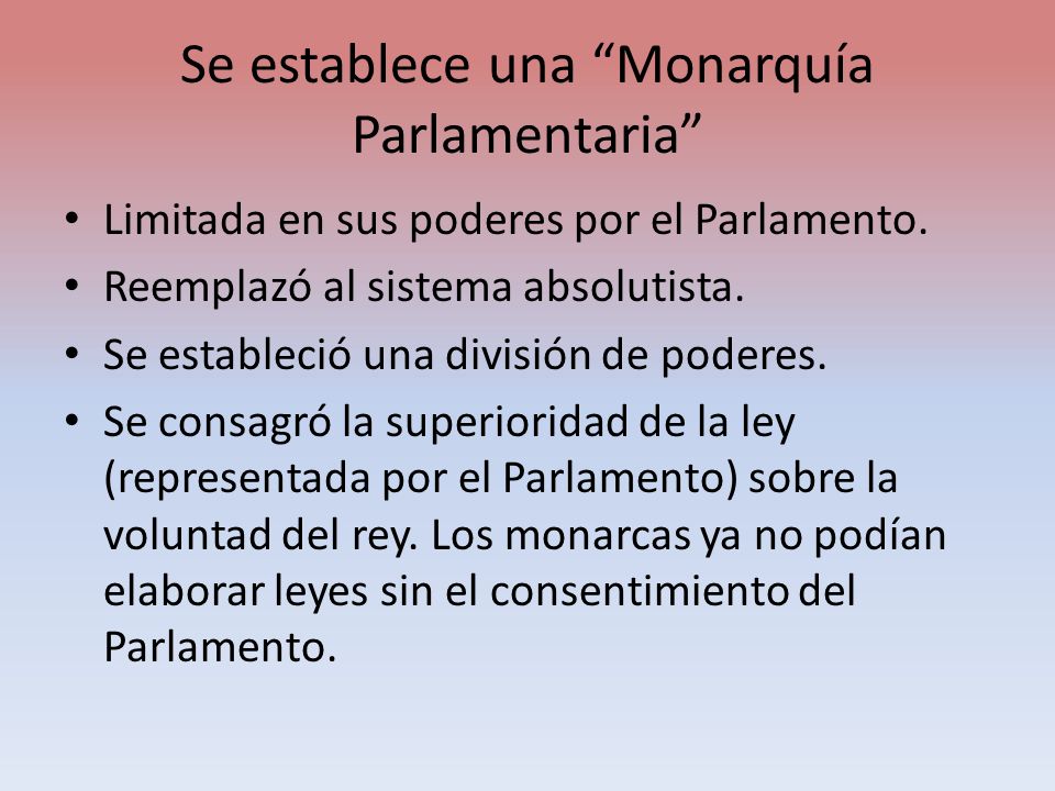 Se establece una Monarquía Parlamentaria