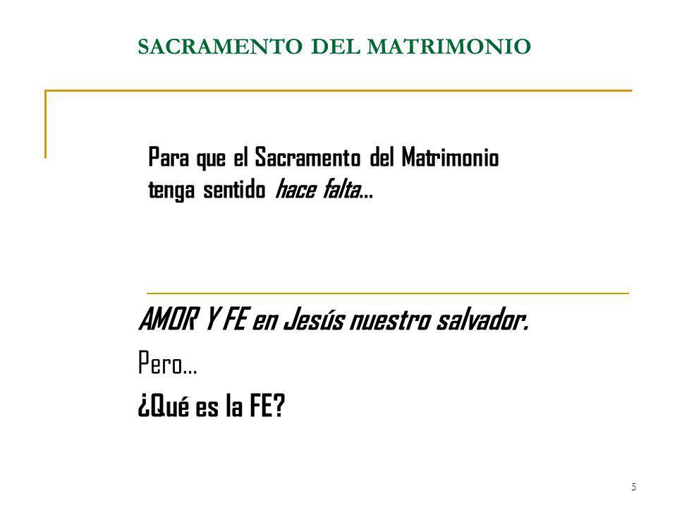 Para que el Sacramento del Matrimonio tenga sentido hace falta…