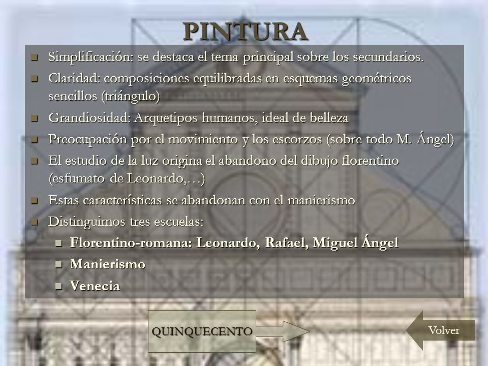 PINTURA Simplificación: se destaca el tema principal sobre los secundarios.