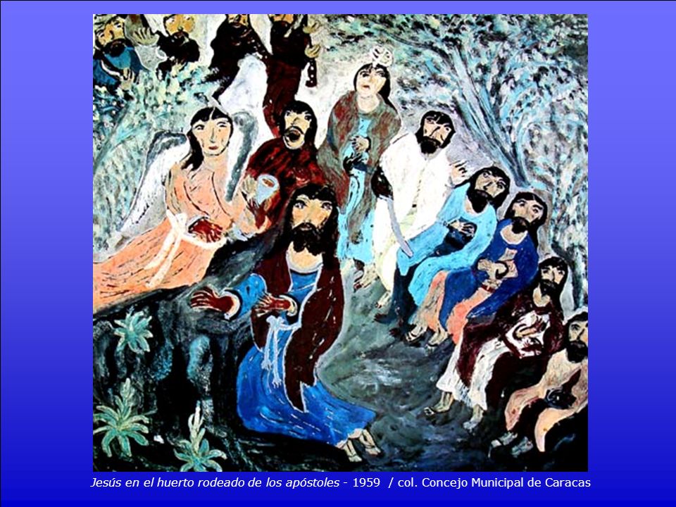 Jesús en el huerto rodeado de los apóstoles / col