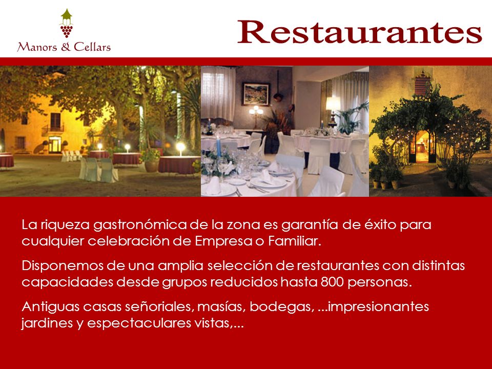 Restaurantes La riqueza gastronómica de la zona es garantía de éxito para cualquier celebración de Empresa o Familiar.