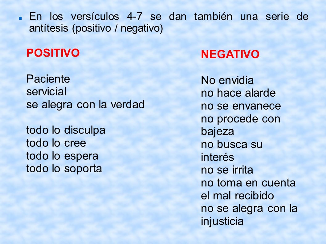 no toma en cuenta el mal recibido no se alegra con la injusticia