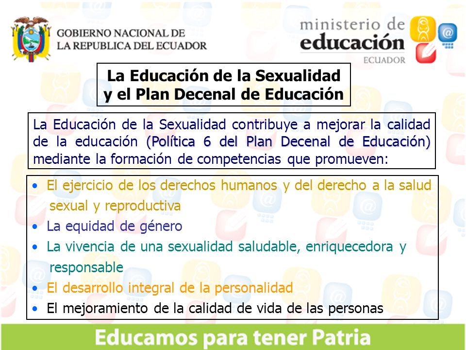 La Educación de la Sexualidad y el Plan Decenal de Educación