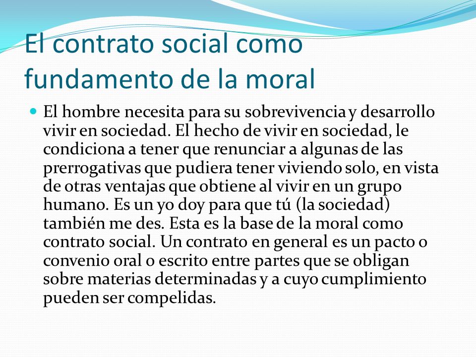 El contrato social como fundamento de la moral