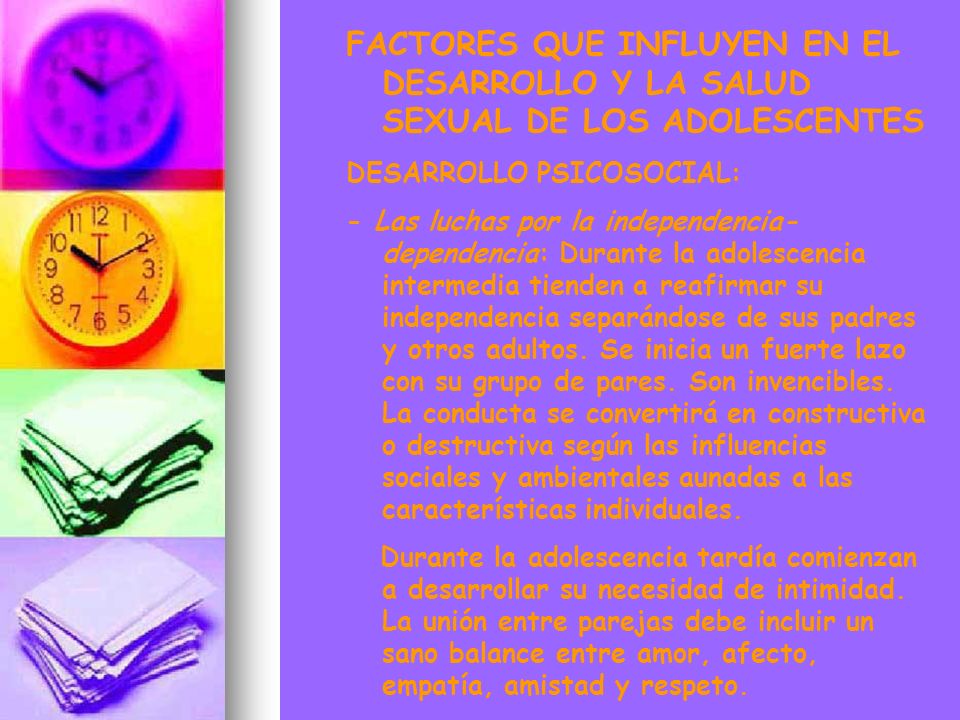 FACTORES QUE INFLUYEN EN EL DESARROLLO Y LA SALUD SEXUAL DE LOS ADOLESCENTES