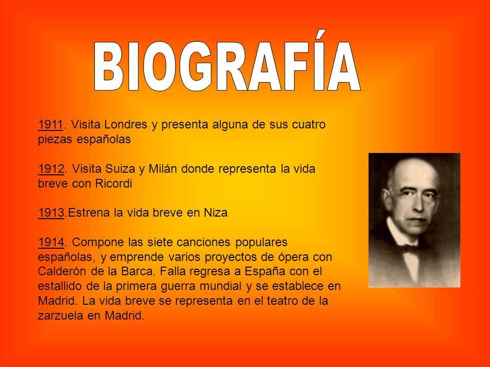 BIOGRAFÍA Visita Londres y presenta alguna de sus cuatro piezas españolas.
