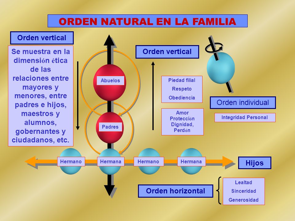 ORDEN NATURAL EN LA FAMILIA Amor Protección Dignidad, Perdón