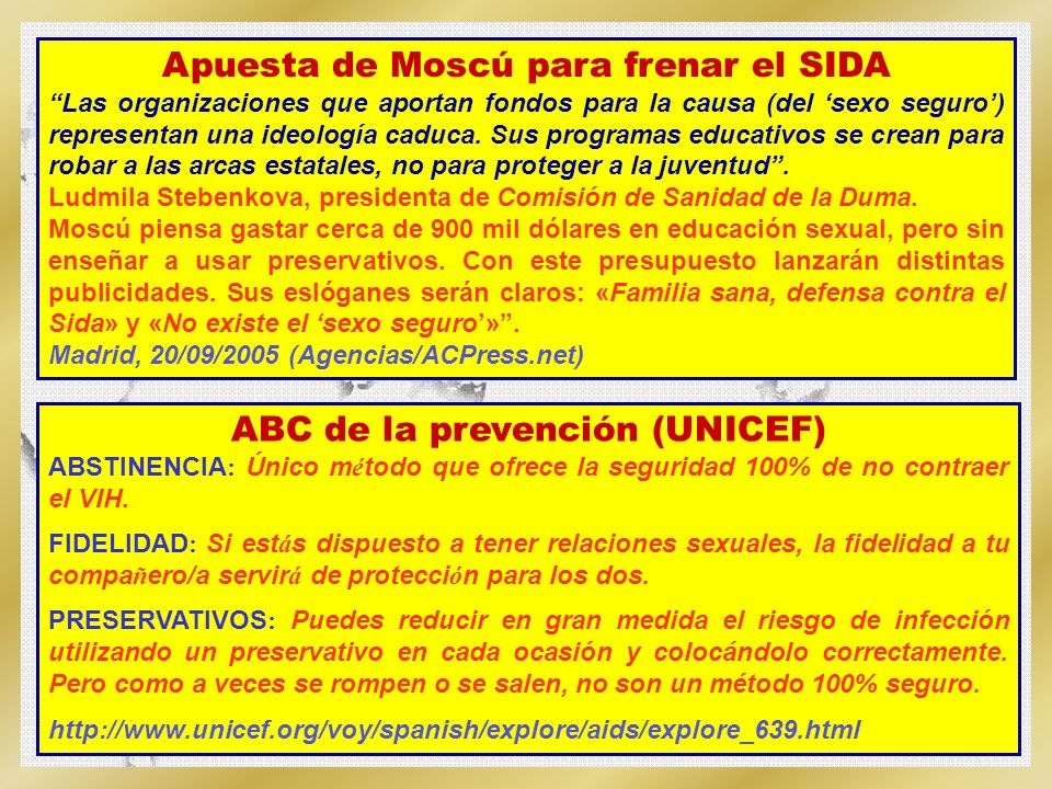 Apuesta de Moscú para frenar el SIDA ABC de la prevención (UNICEF)