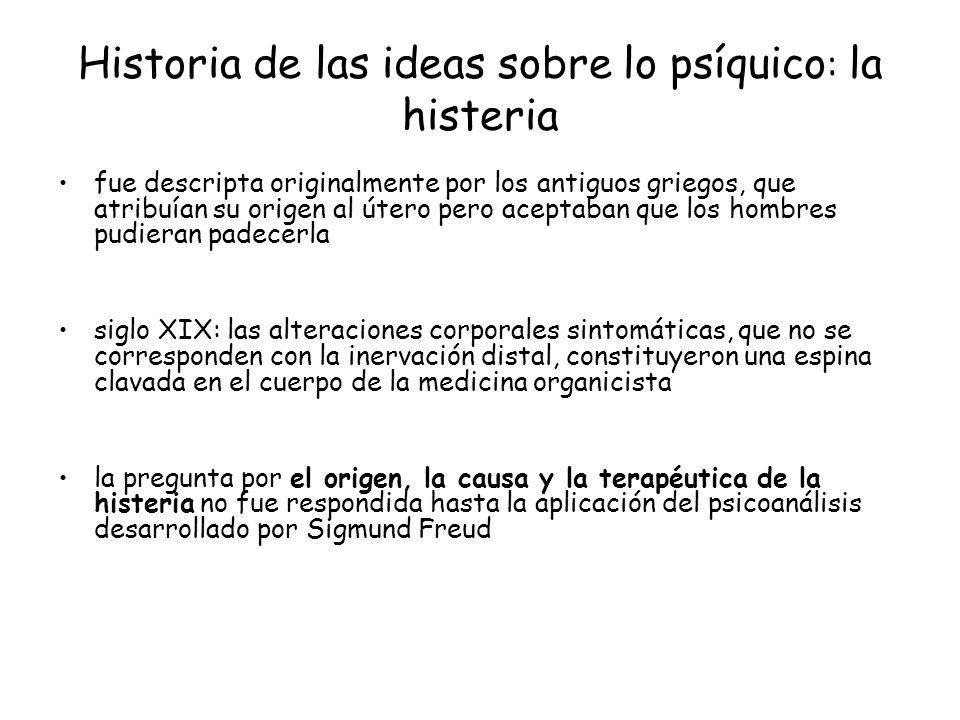 Historia de las ideas sobre lo psíquico: la histeria