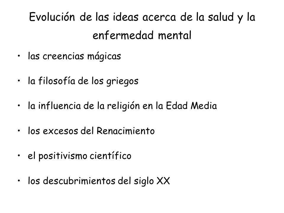 Evolución de las ideas acerca de la salud y la enfermedad mental