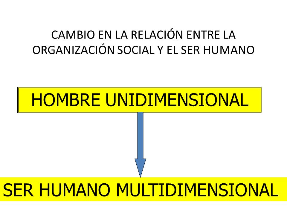 CAMBIO EN LA RELACIÓN ENTRE LA ORGANIZACIÓN SOCIAL Y EL SER HUMANO