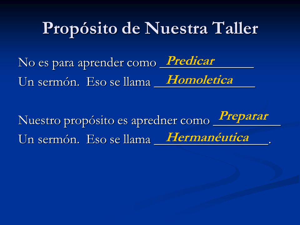 Propósito de Nuestra Taller
