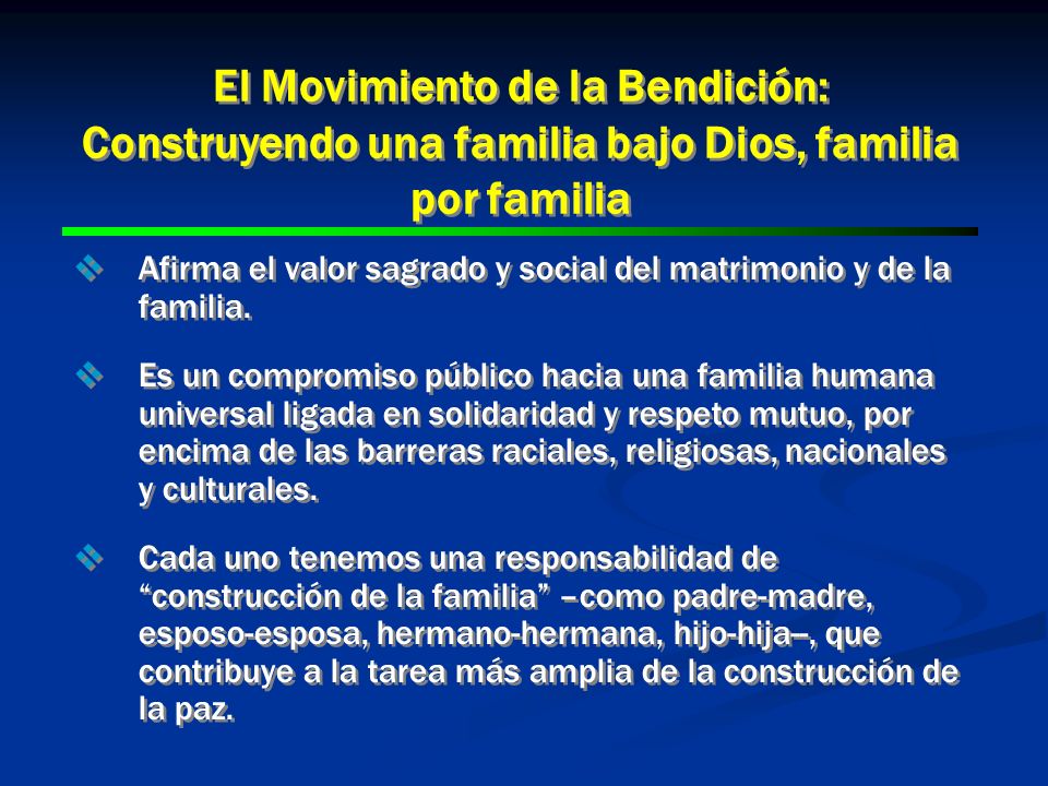 El Movimiento de la Bendición: Construyendo una familia bajo Dios, familia por familia