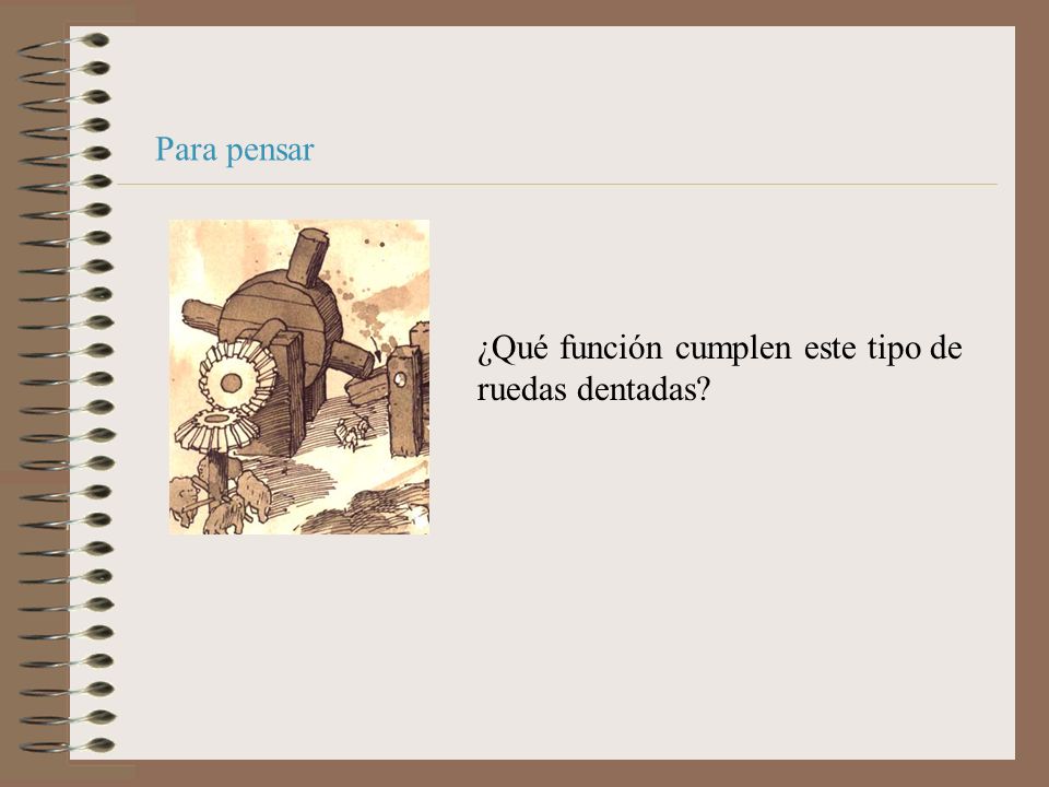 Para pensar ¿Qué función cumplen este tipo de ruedas dentadas