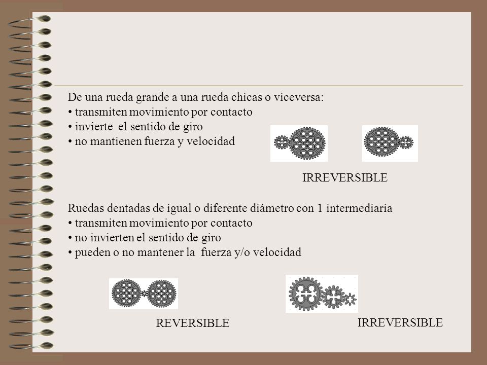 De una rueda grande a una rueda chicas o viceversa: