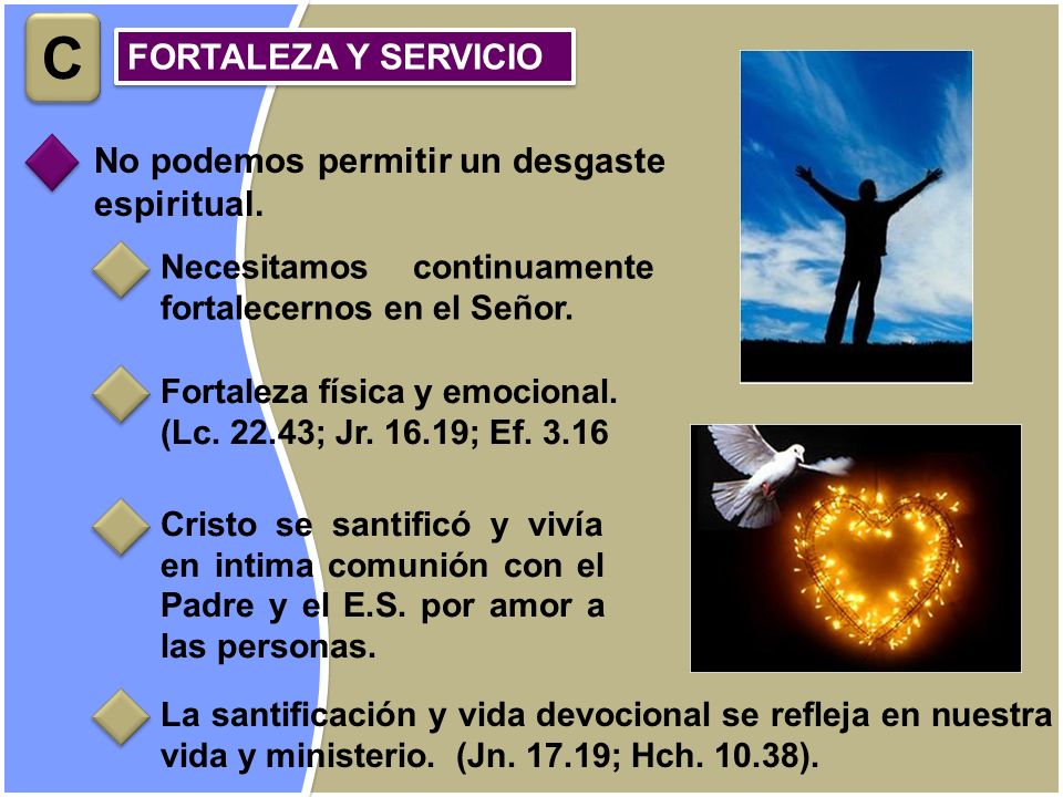 C FORTALEZA Y SERVICIO No podemos permitir un desgaste espiritual.