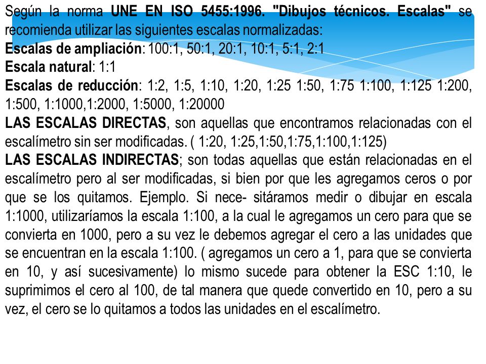 Según la norma UNE EN ISO 5455:1996. Dibujos técnicos