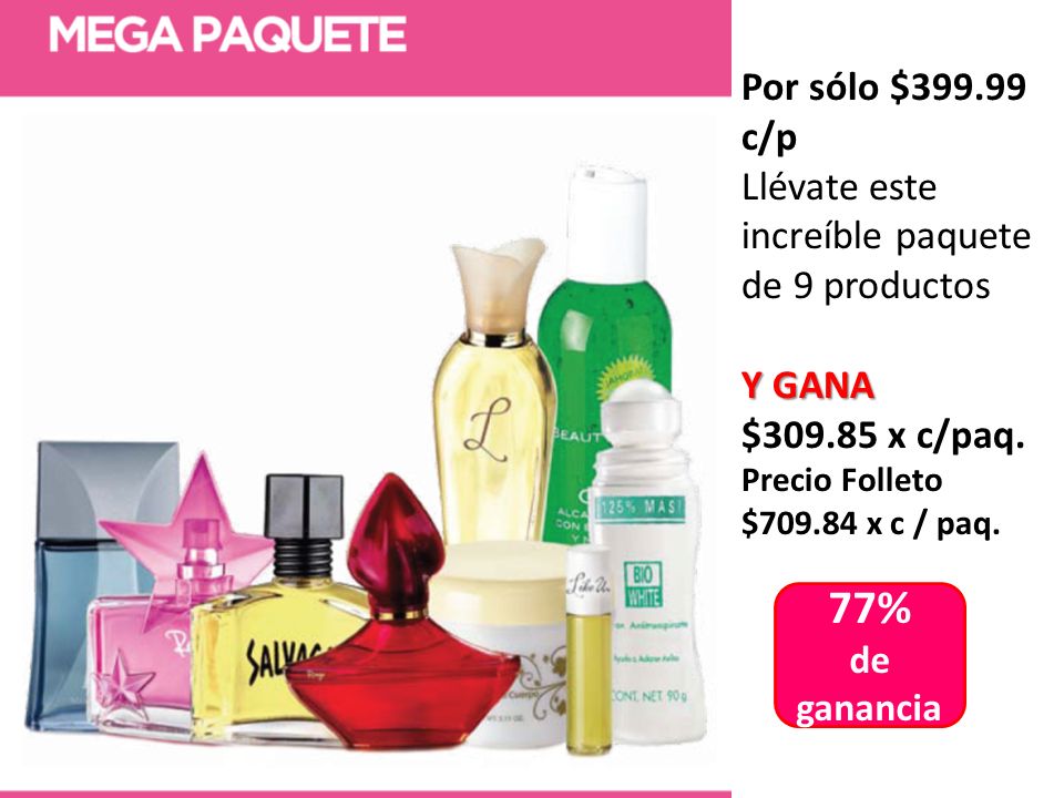 77% Por sólo $ c/p Llévate este increíble paquete de 9 productos