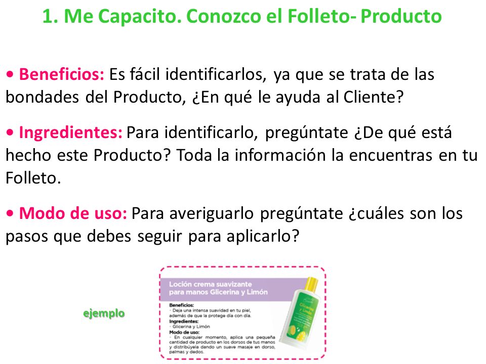 1. Me Capacito. Conozco el Folleto- Producto