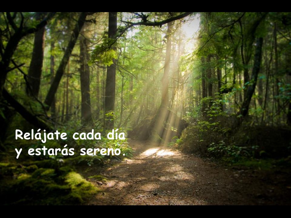 Relájate cada día y estarás sereno.