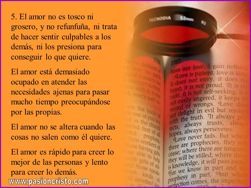 El amor no se altera cuando las cosas no salen como él quiere.