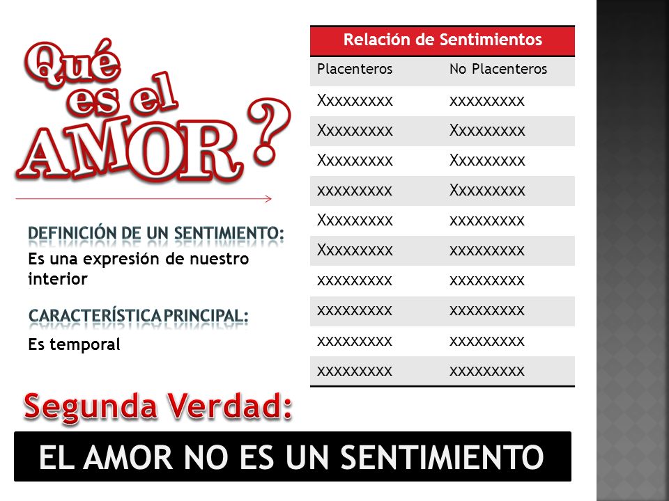 EL AMOR NO ES UN SENTIMIENTO