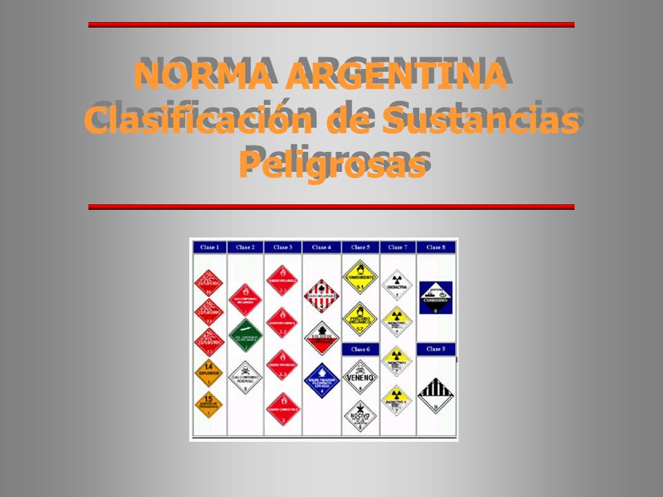 NORMA ARGENTINA Clasificación de Sustancias Peligrosas