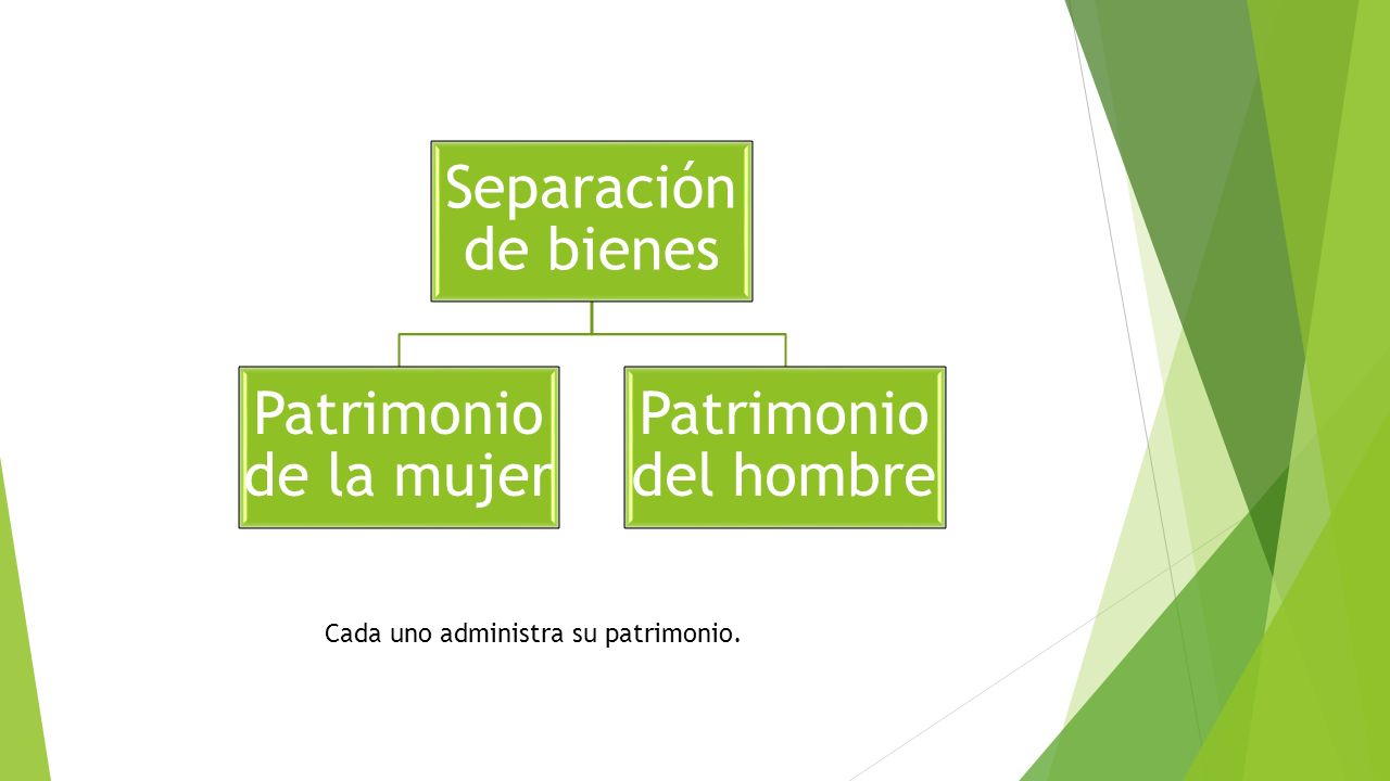 Separación de bienes Patrimonio de la mujer Patrimonio del hombre