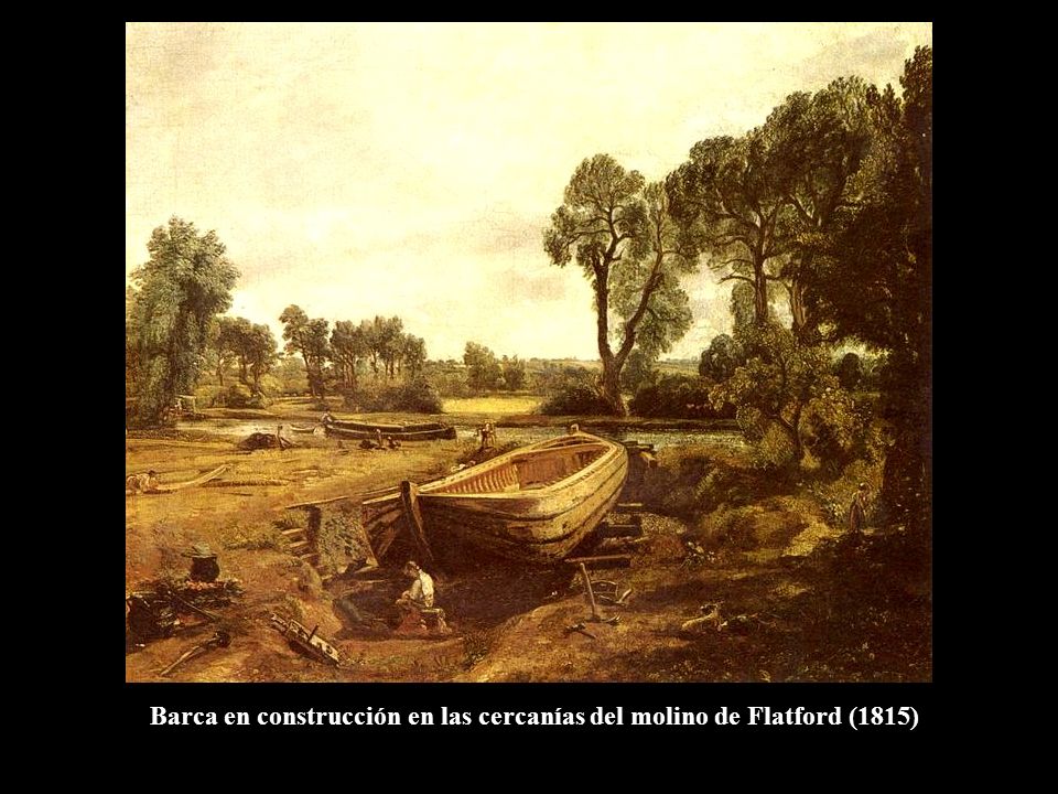 Barca en construcción en las cercanías del molino de Flatford (1815)