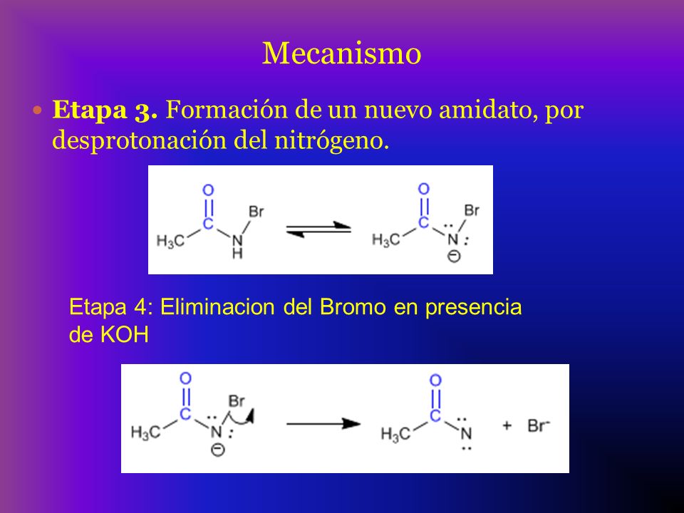 Mecanismo Etapa 3. Formación de un nuevo amidato, por desprotonación del nitrógeno.