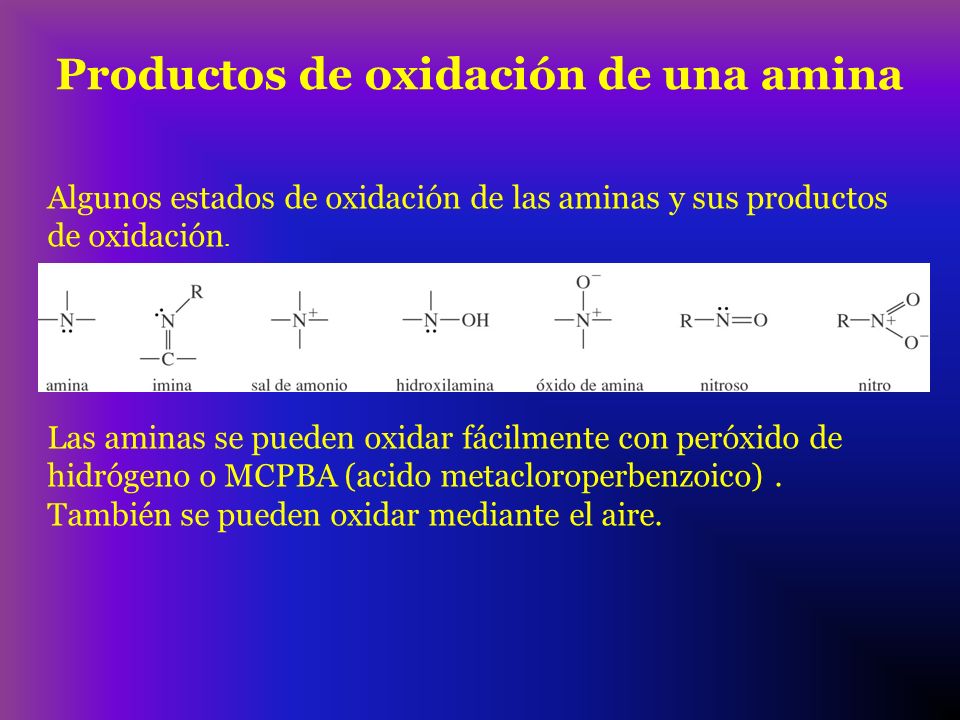 Productos de oxidación de una amina