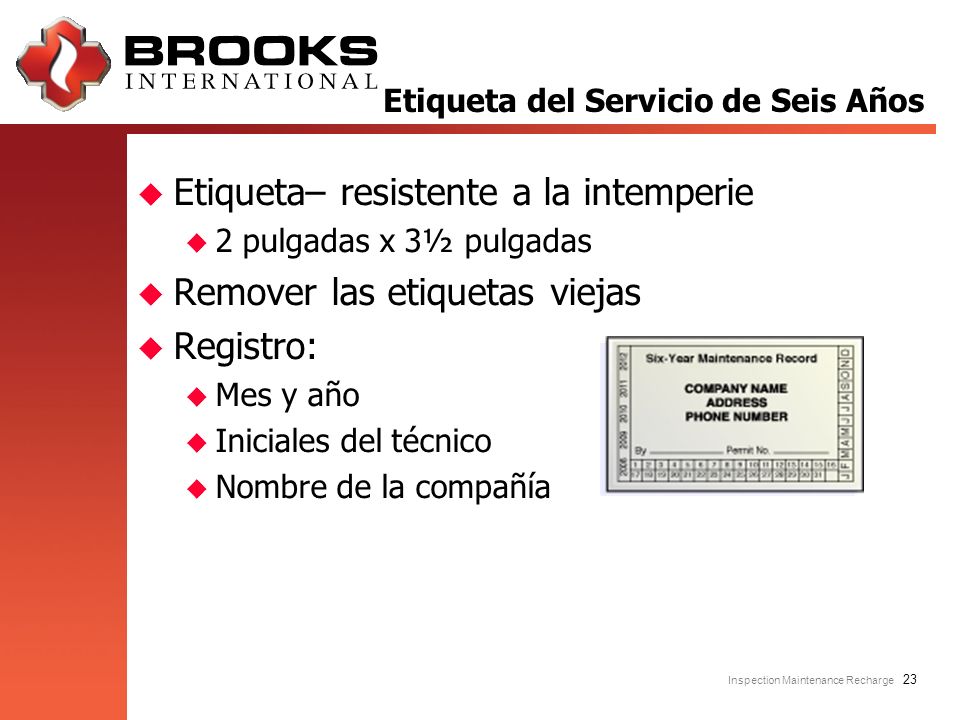Etiqueta del Servicio de Seis Años