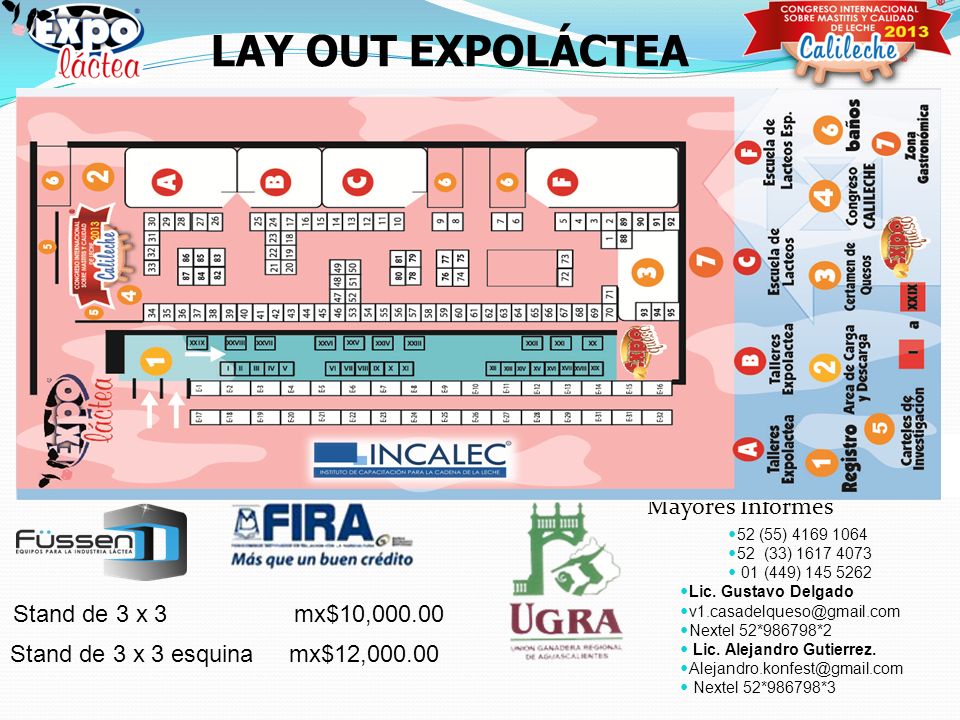 LAY OUT EXPOLÁCTEA Mayores Informes Stand de 3 x 3 mx$10,000.00