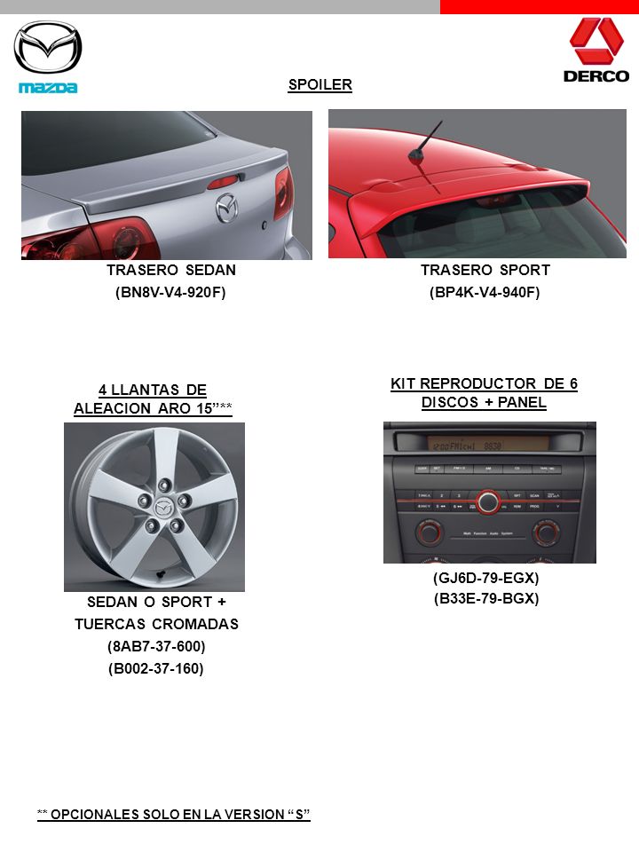 KIT REPRODUCTOR DE 6 DISCOS + PANEL 4 LLANTAS DE ALEACION ARO 15 **