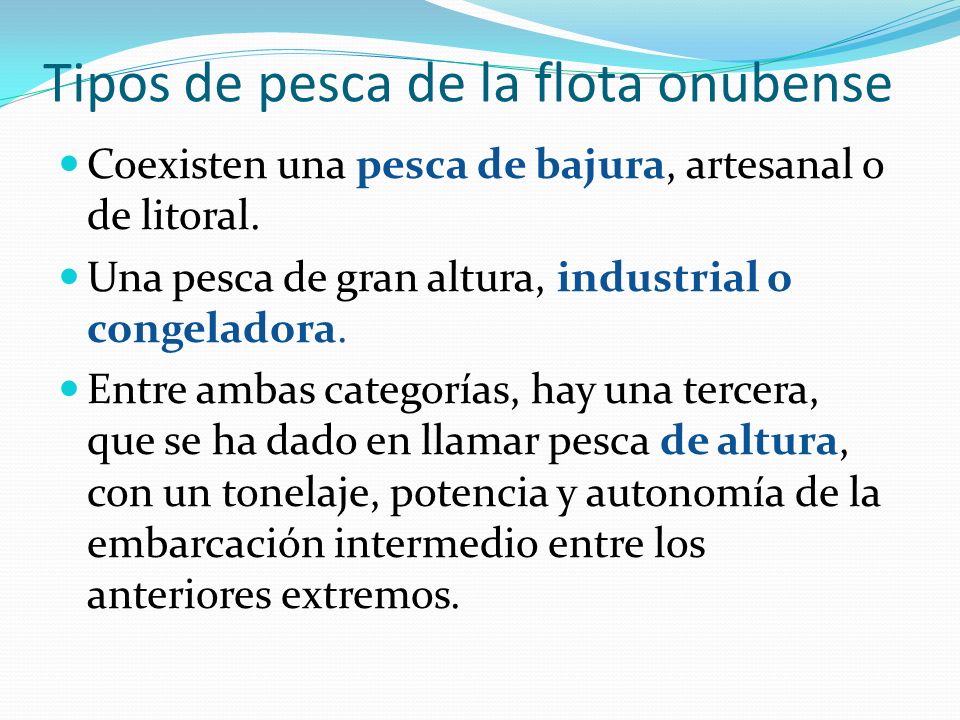 Tipos de pesca de la flota onubense
