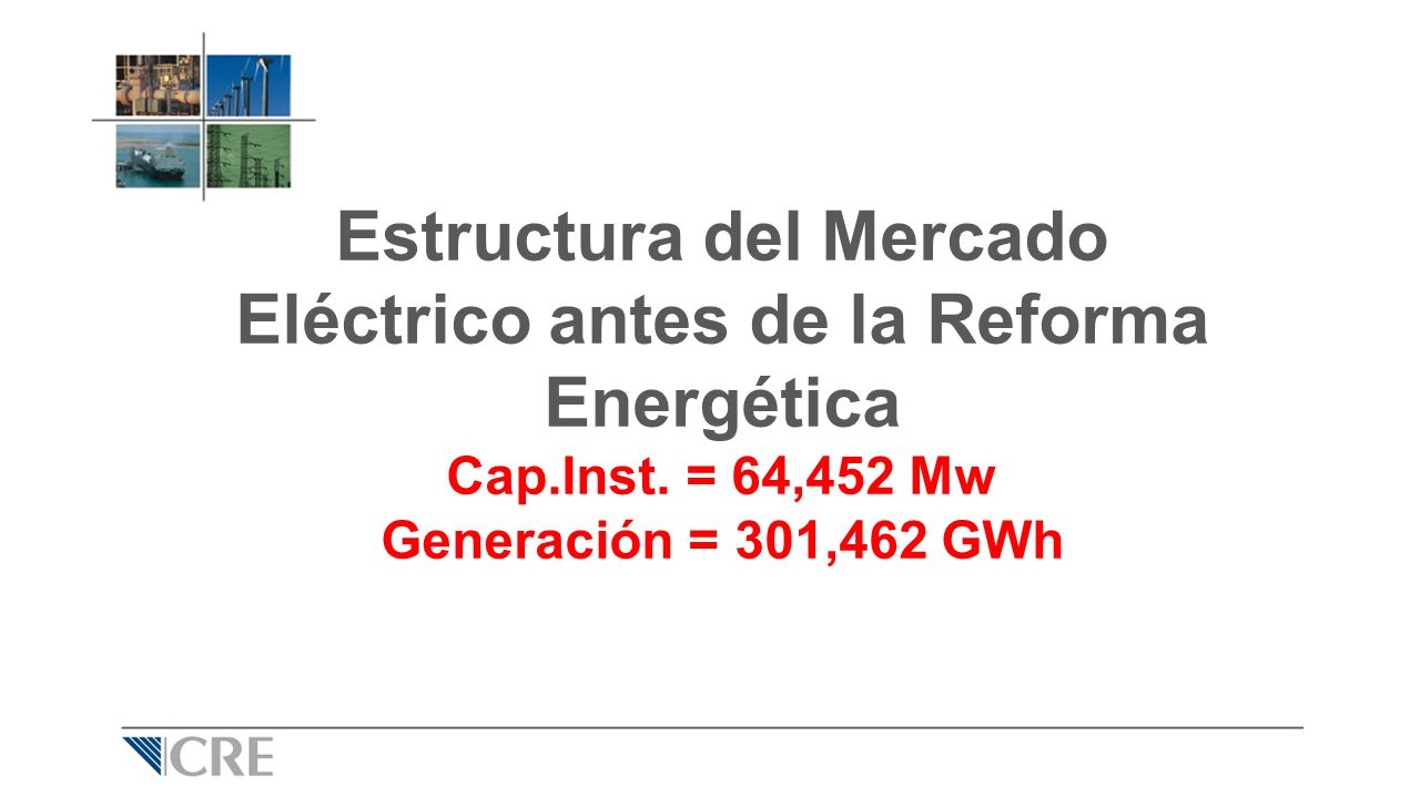 Estructura del Mercado Eléctrico antes de la Reforma Energética Cap