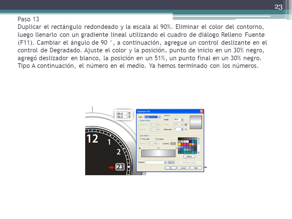Paso 13 Duplicar el rectángulo redondeado y la escala al 90%