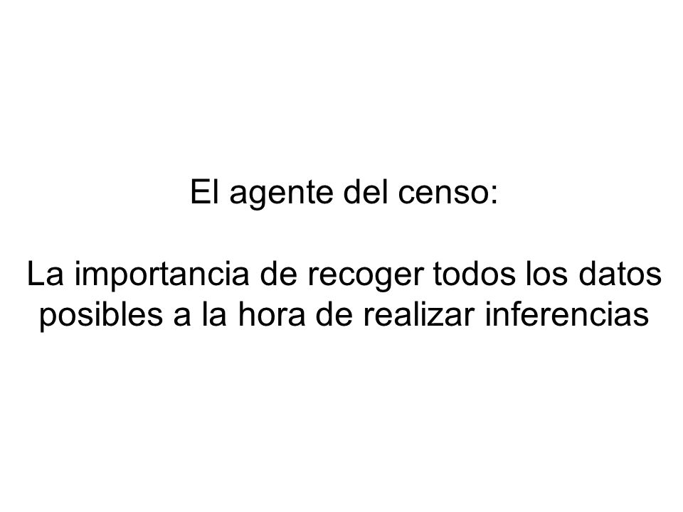 El agente del censo: La importancia de recoger todos los datos posibles a la hora de realizar inferencias.