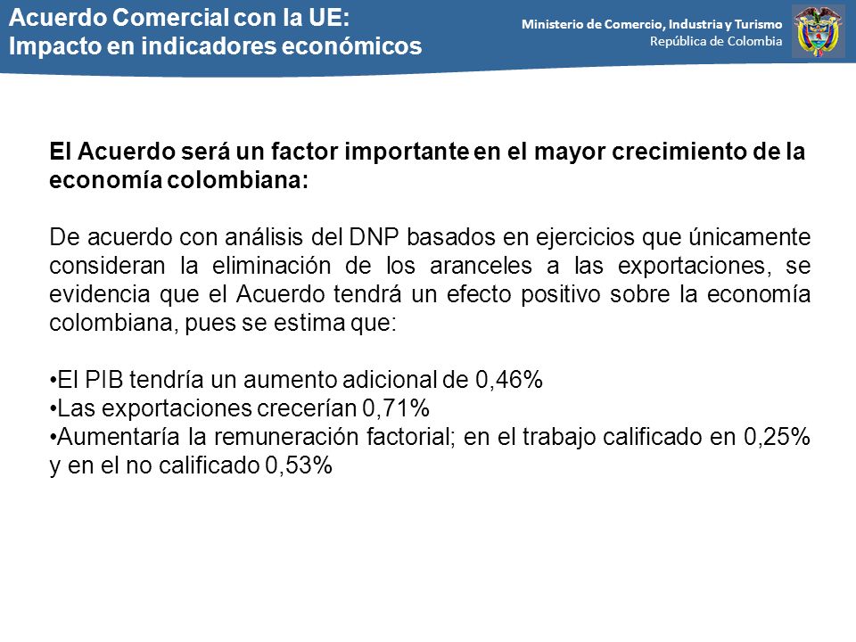 Acuerdo Comercial con la UE: Impacto en indicadores económicos
