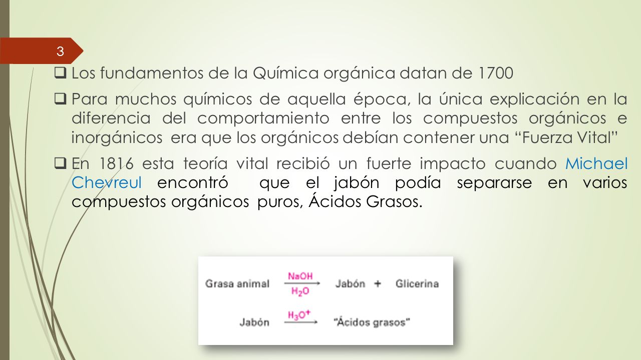Los fundamentos de la Química orgánica datan de 1700