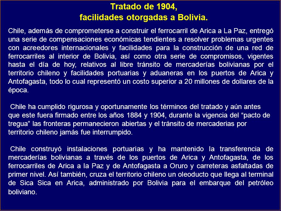 Tratado de 1904, facilidades otorgadas a Bolivia.