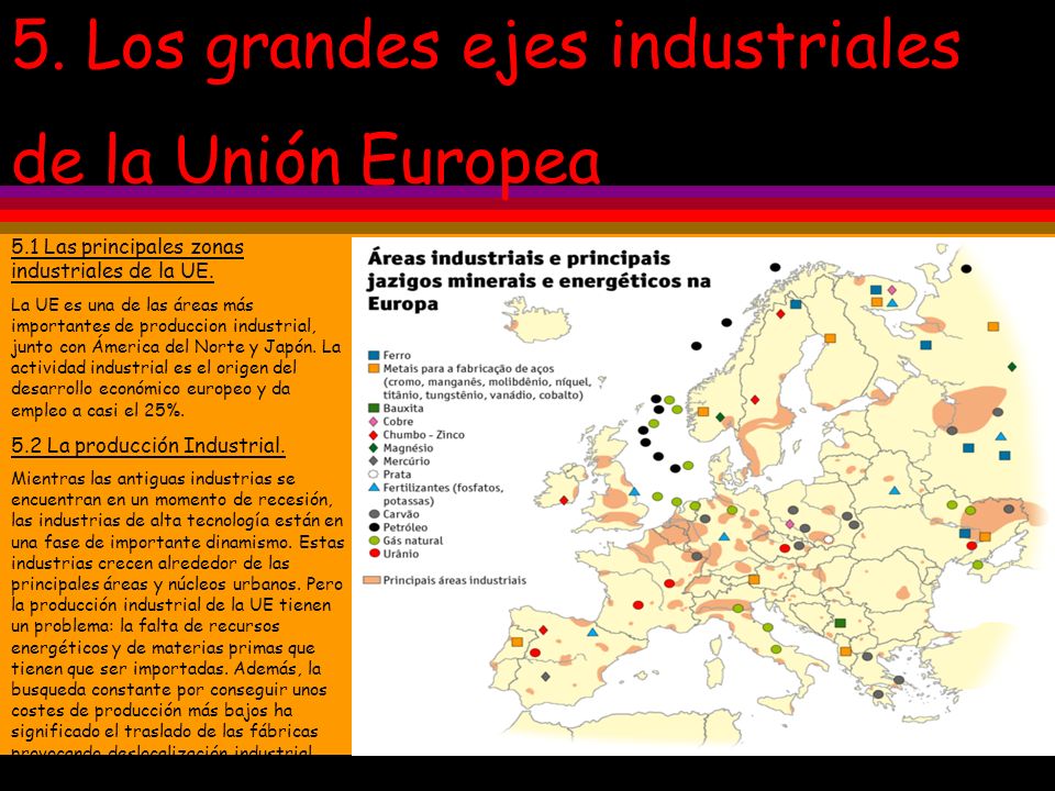 5. Los grandes ejes industriales de la Unión Europea