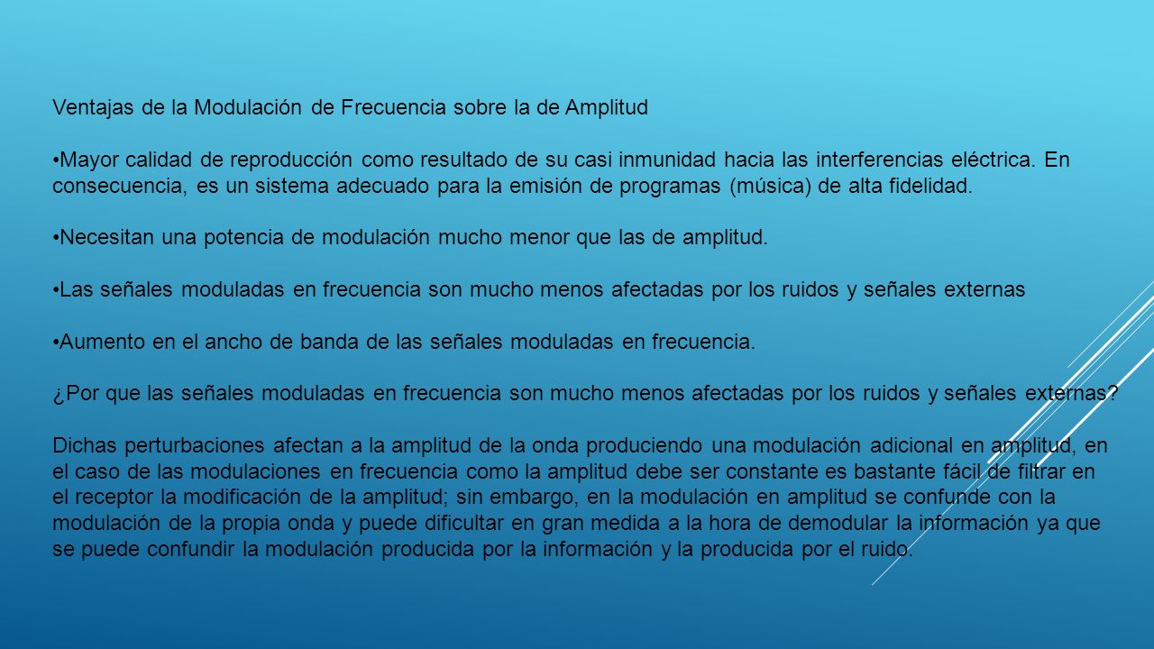 Ventajas de la Modulación de Frecuencia sobre la de Amplitud